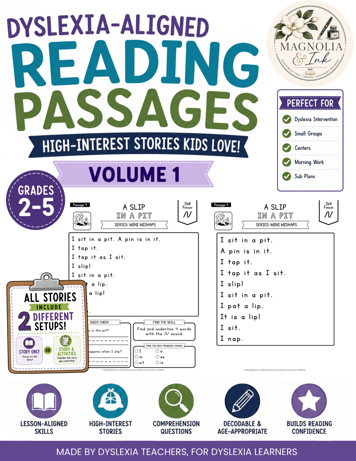 Dyslexia Reading Passages | Decodable Phonics Stories & Comprehension Vol. 1