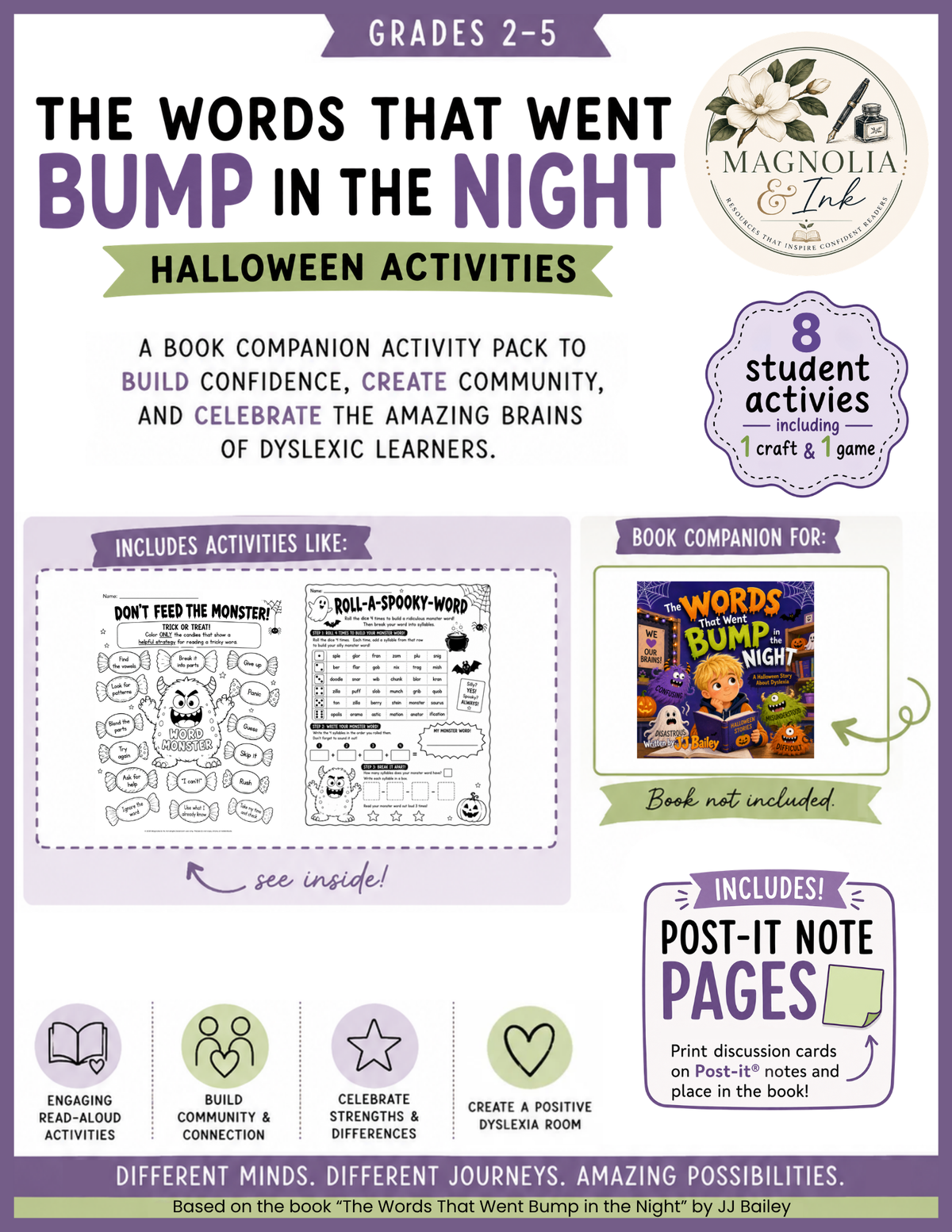 Dyslexia Halloween Activities & Read Aloud Companion | Reading Strategies Grades