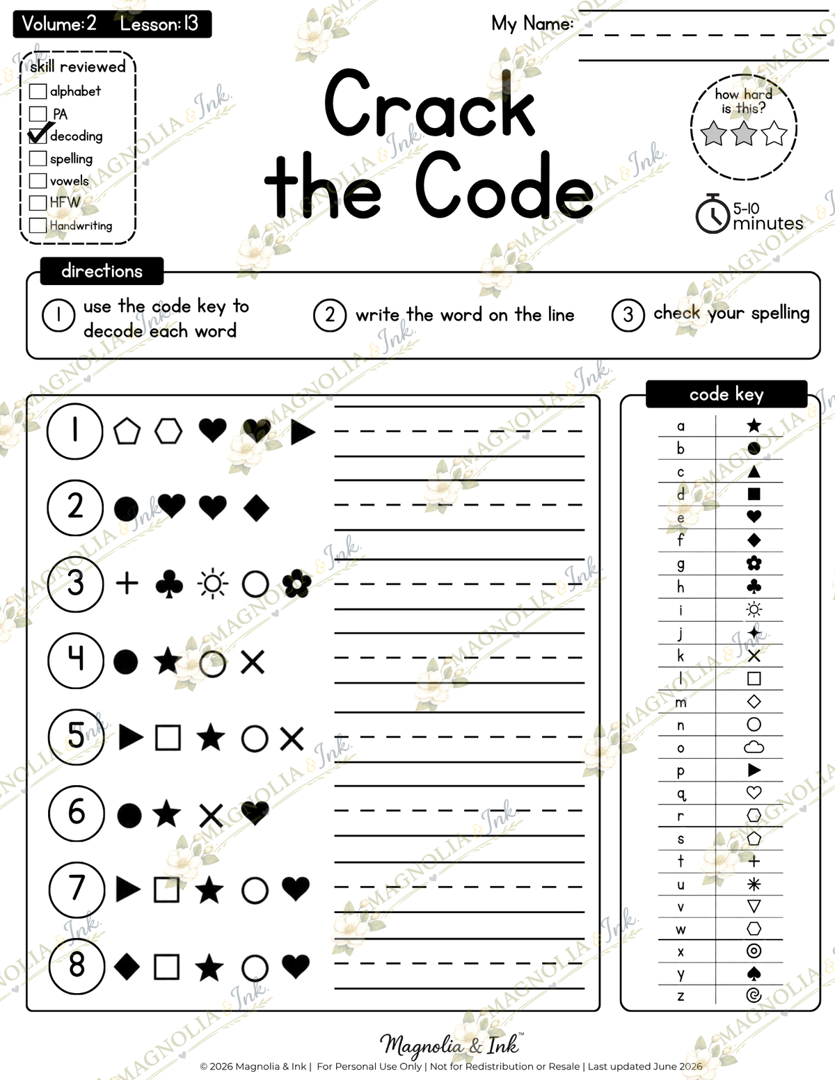 While You Assess™ Volume 2 | 36 No-Prep Dyslexia Review Activities