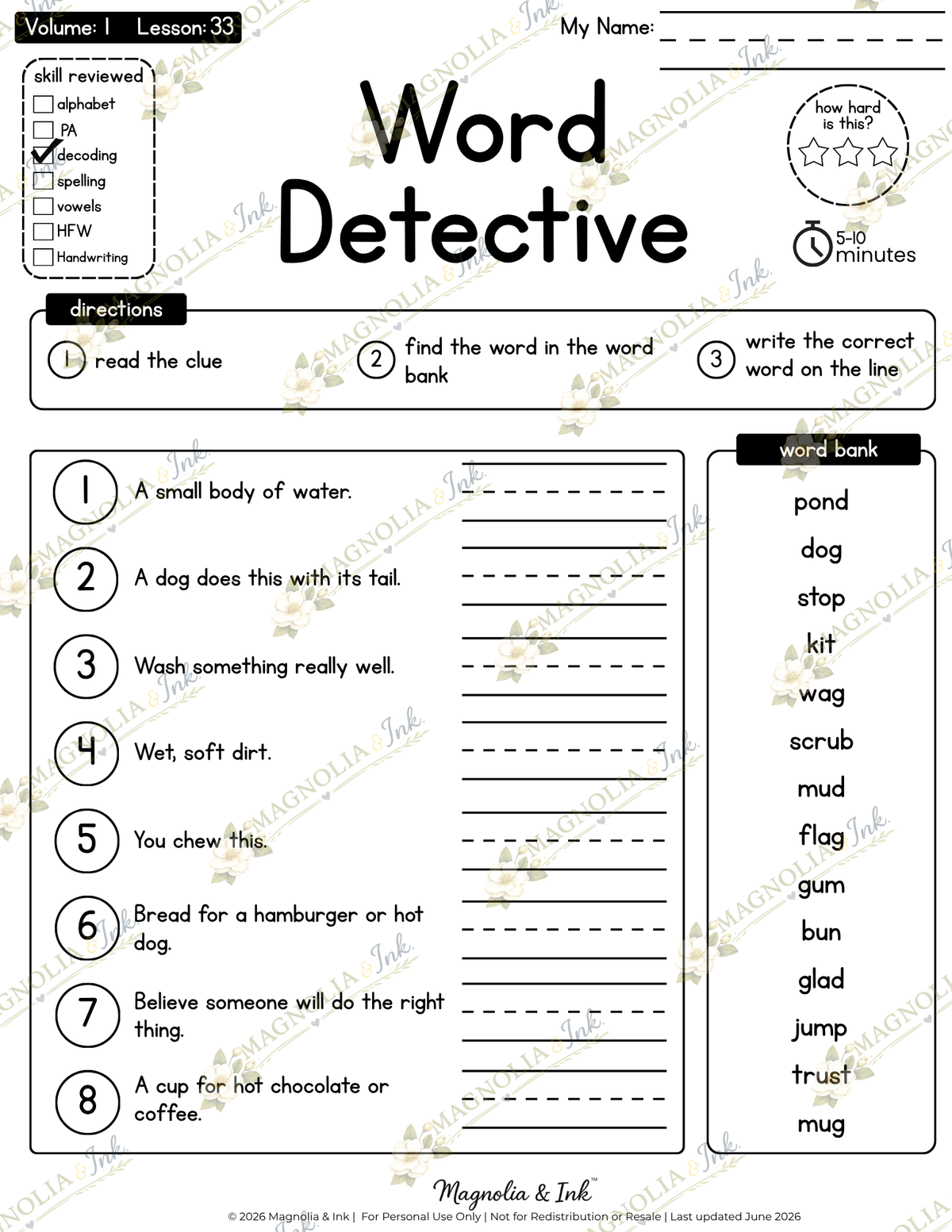 While You Assess™ Volume 1 | 36 No-Prep Dyslexia Review Activities