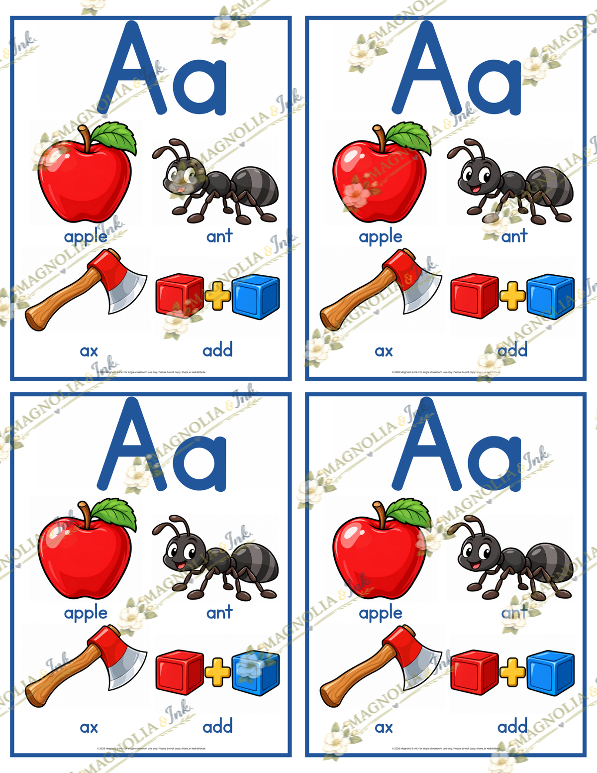 Alphabet Sound Picture Posters | Dyslexia Phonics | V1