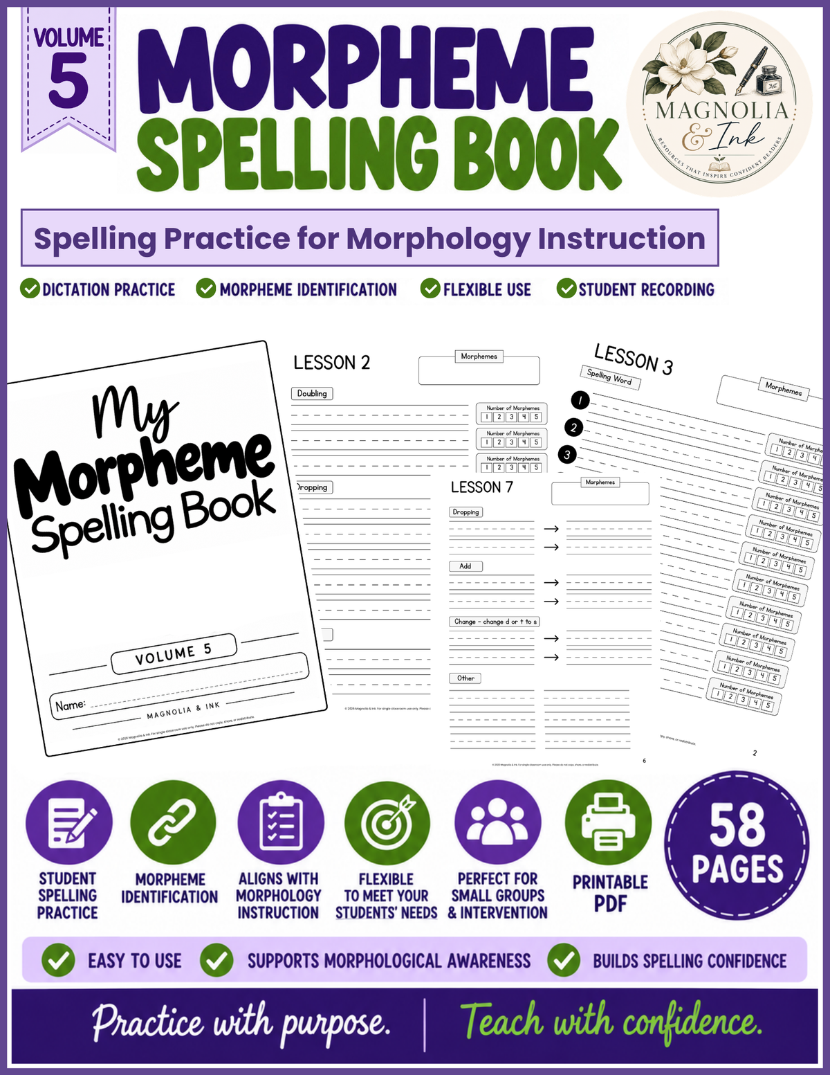 My Morpheme Spelling Book | Dyslexia & Morphology Practice | V5