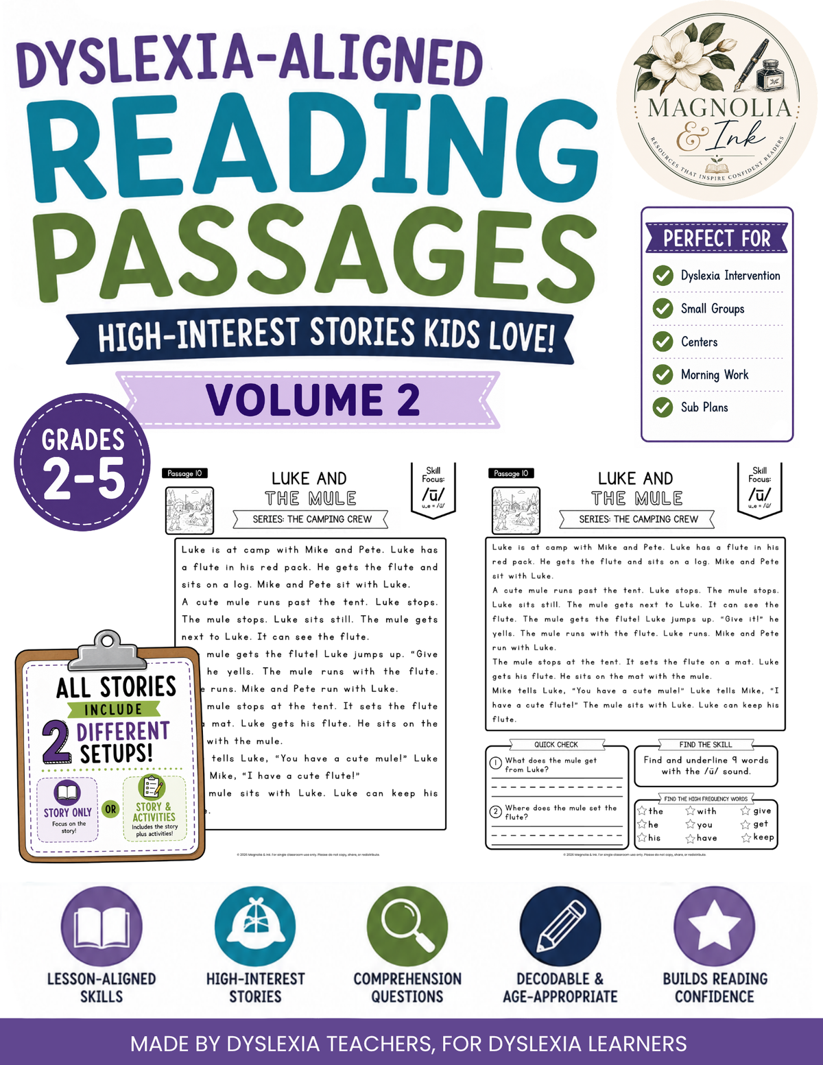 Dyslexia Reading Passages | Decodable Phonics Stories & Comprehension Vol. 2