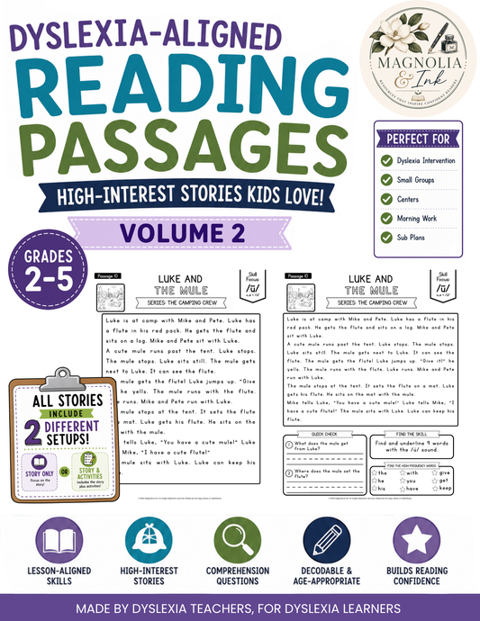 Dyslexia Reading Passages | Decodable Phonics Stories & Comprehension Vol. 2