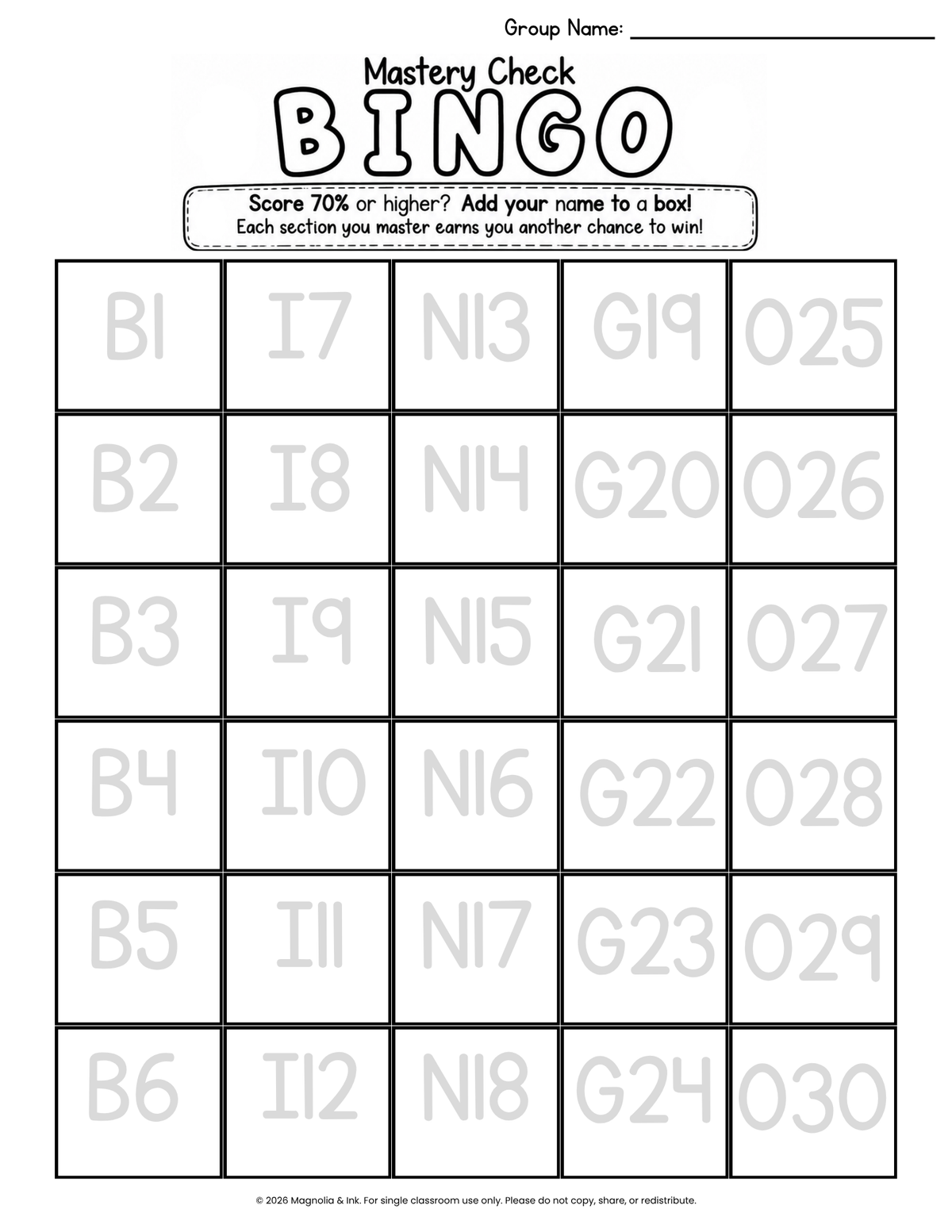 Mastery Check Bingo | Dyslexia Intervention Student Motivation & Reward System