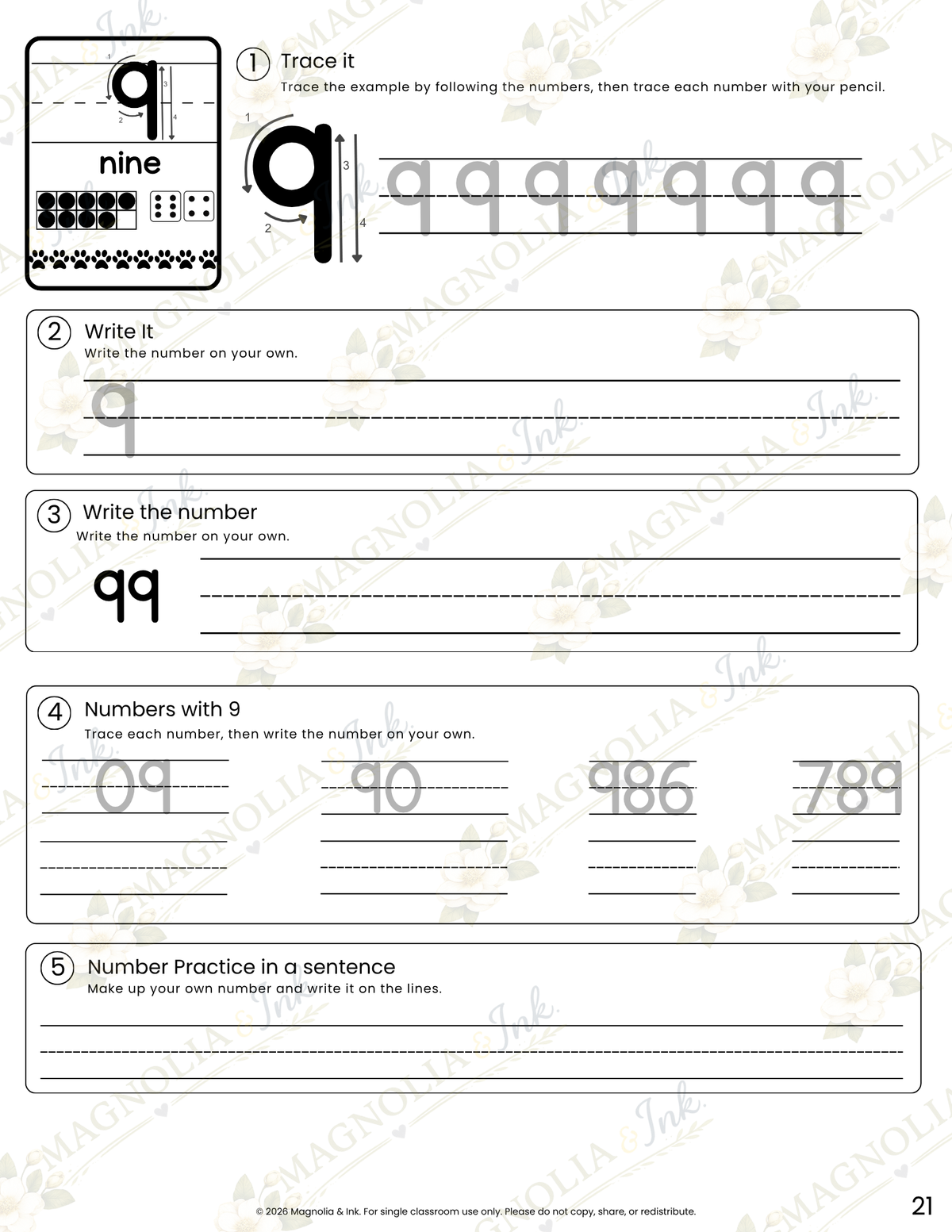 Number Formation Bundle | Number Formation Posters & Practice | Dysgraphia