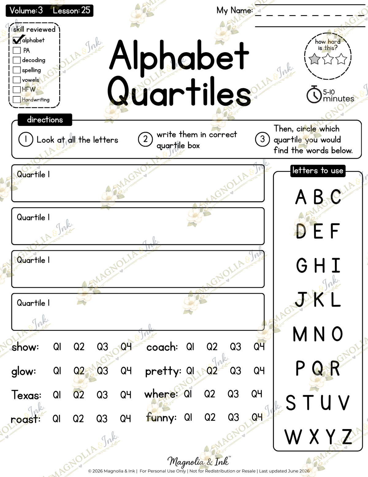 While You Assess™ Volume 3 | 36 No-Prep Dyslexia Review Activities