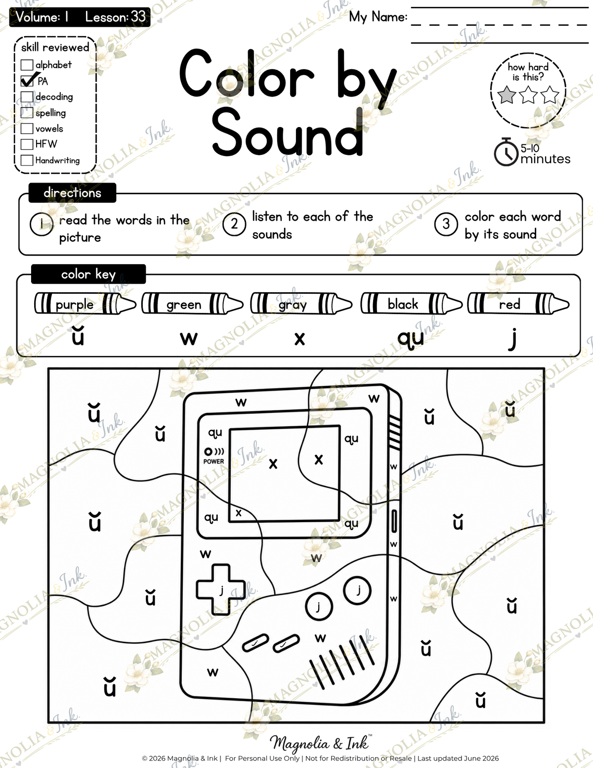 While You Assess™ Volume 1 | 36 No-Prep Dyslexia Review Activities