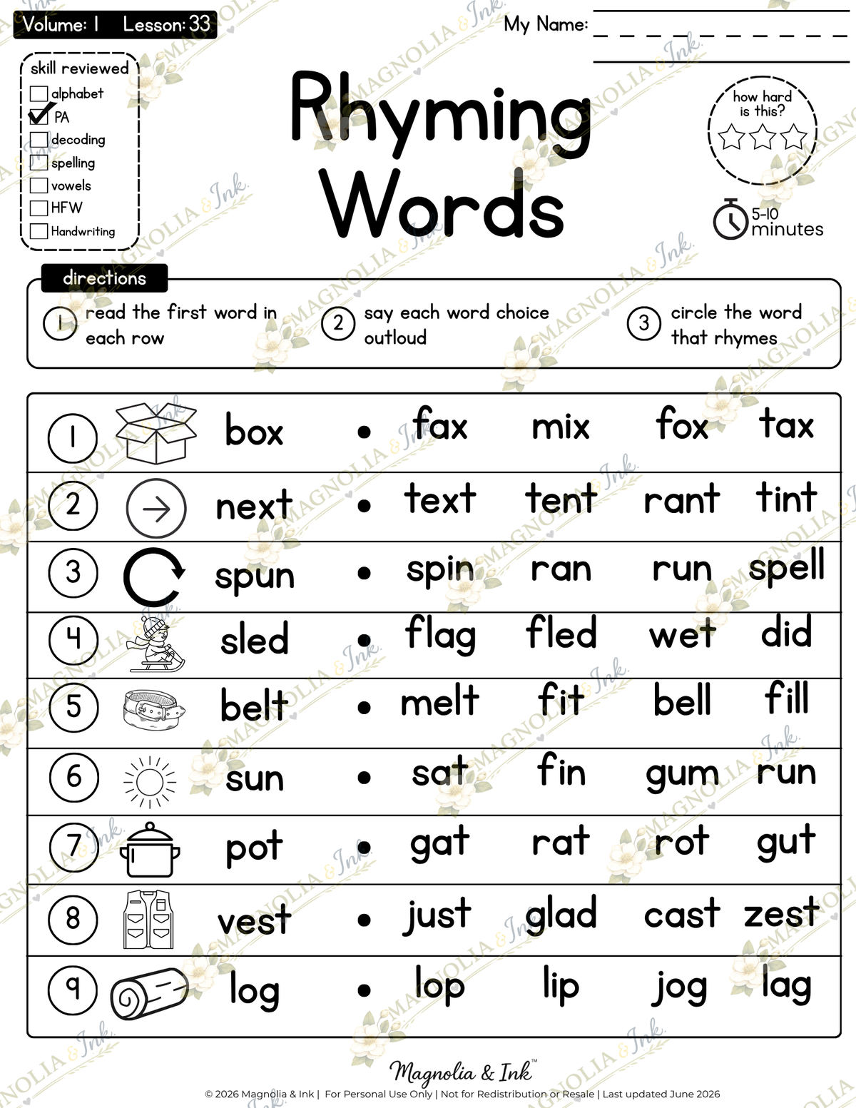 While You Assess™ Volume 1 | 36 No-Prep Dyslexia Review Activities