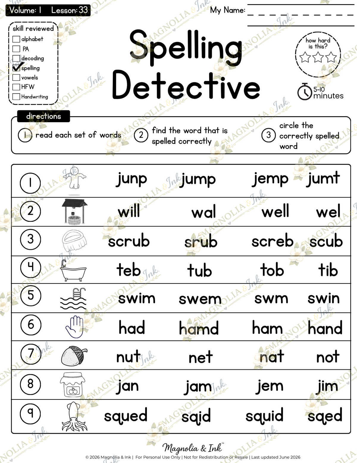 While You Assess™ Volume 1 | 36 No-Prep Dyslexia Review Activities