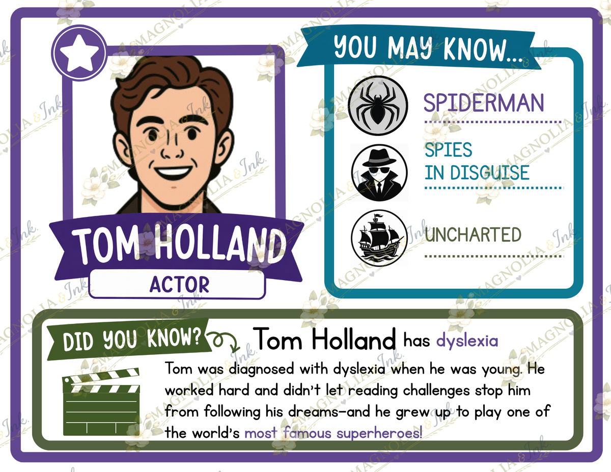 Famous People with Dyslexia Bulletin Board | Dyslexia Awareness Posters Gr. 2-5